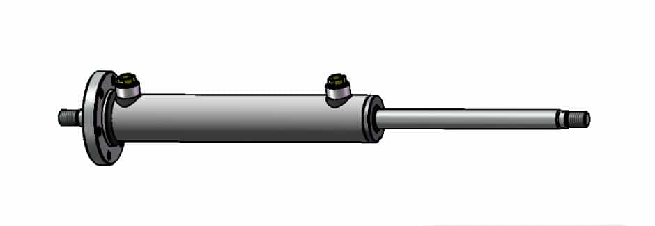 Cylinder dubbel kolvstång 40x20x200 med fästfläns