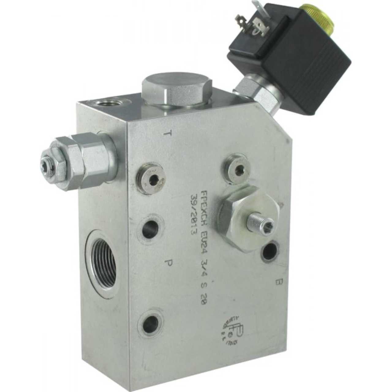 3-vägs hammarventil 3/4" 200 l/min 350 bar 24V