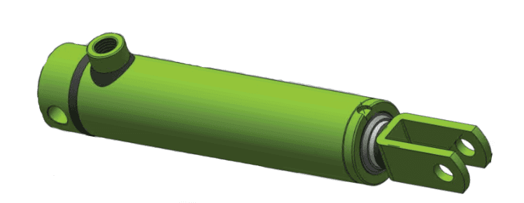 Enkelverkande bromscylinder 100mm slaglängd med returfjäder