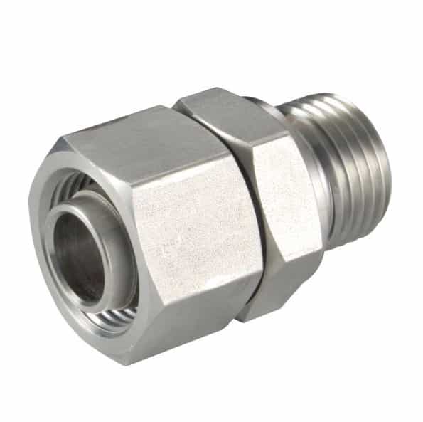 Rostfri BSP 1'' - 25S (M36x2) hane inskruvningskoppling med svivel