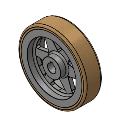 Drivhjul Ø200mm axelhål Ø25mm för hjulmotorer