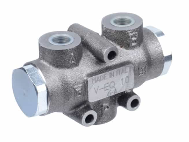 Dubbelverkande flödesdelningsventil V-EQ 50 1/2" 80 L/min