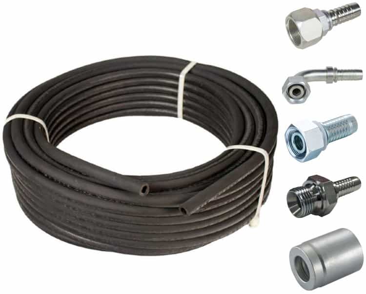 1/4" hydraulslang (2SN) pressats komplett inklusive slang, hylsor och presskopplingar