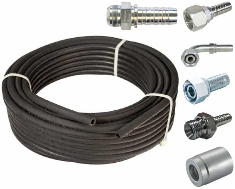 1/2" hydraulslang (2SN) pressats komplett inklusive slang, hylsor och presskopplingar