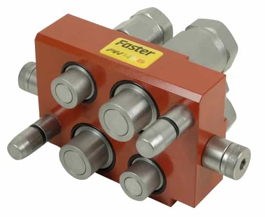 Faster multi snabbkoppling 2x 1/2" BSP / 2x 3/4" BSP hane (typ PH510)