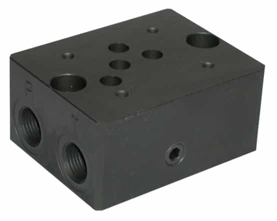 NG10 underblock 1/2" med sidoanslutning Cetop 05