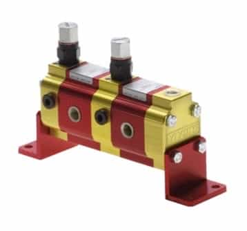 Flödesdelare (motor) med ventiler 2 sektioner 1,2-5,6 l/min - grupp 0