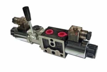 Stapelbar riktningsventil elektriskt/manuellt manövrerad 3/8" 24VDC 40l/min ABT ansluten P stängd