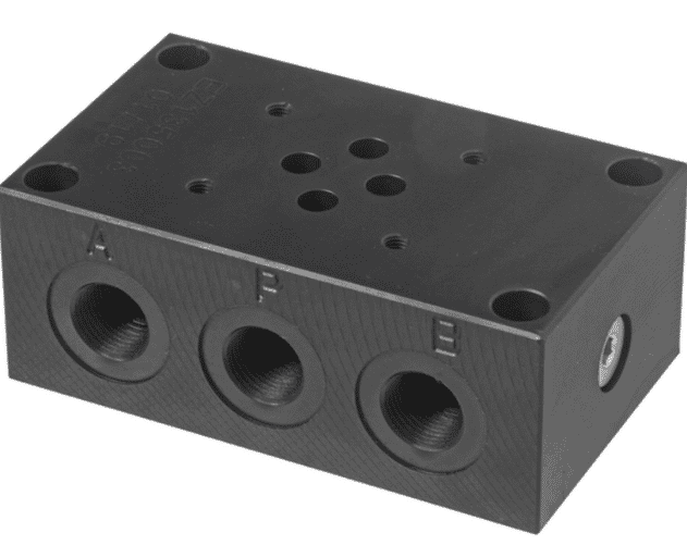 Underblock ES-3-D-3/8-L sidoanslutning APB- T 35L/min 310 bar 3/8" | NG6 | enkel