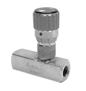 Rostfri enkelverkande flödesregleringsventil 1/4'' BSP - 400 bar