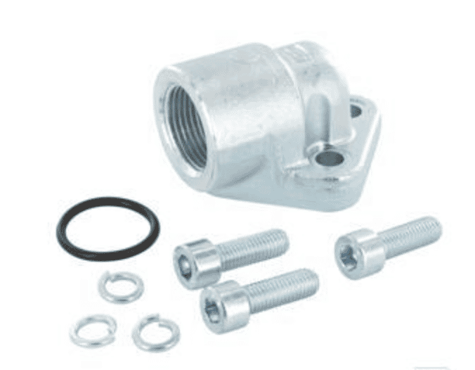 Pumpfläns vinklad, 3-håls 1 1/4'' BSP (62mm)