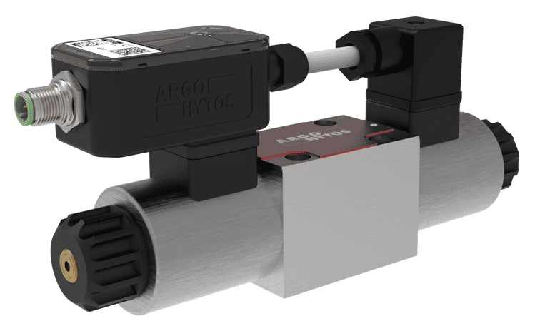 Argo Hytos 24V proportionell NG6 4/3 riktningsventil 15 l/min ABPT stängd med onboard förstärkare
