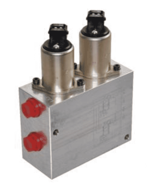 Reduceringsventil 1/4" 6 l/min 0-35 bar (12V) dubbel proportionell