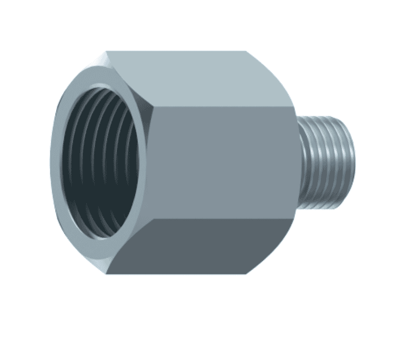 Reducering adapter 3/8" BSP hane 60° - metrisk M18x1,5 hona
