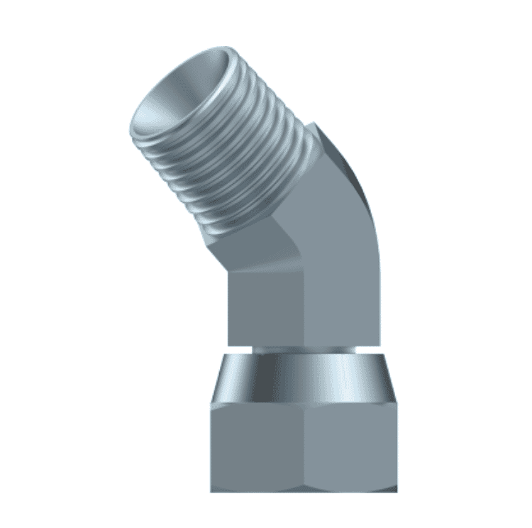 45° Vinkelkoppling 60º 1"1/4 NPT hane - 60º 1"1/4 NPSM hona med svivel