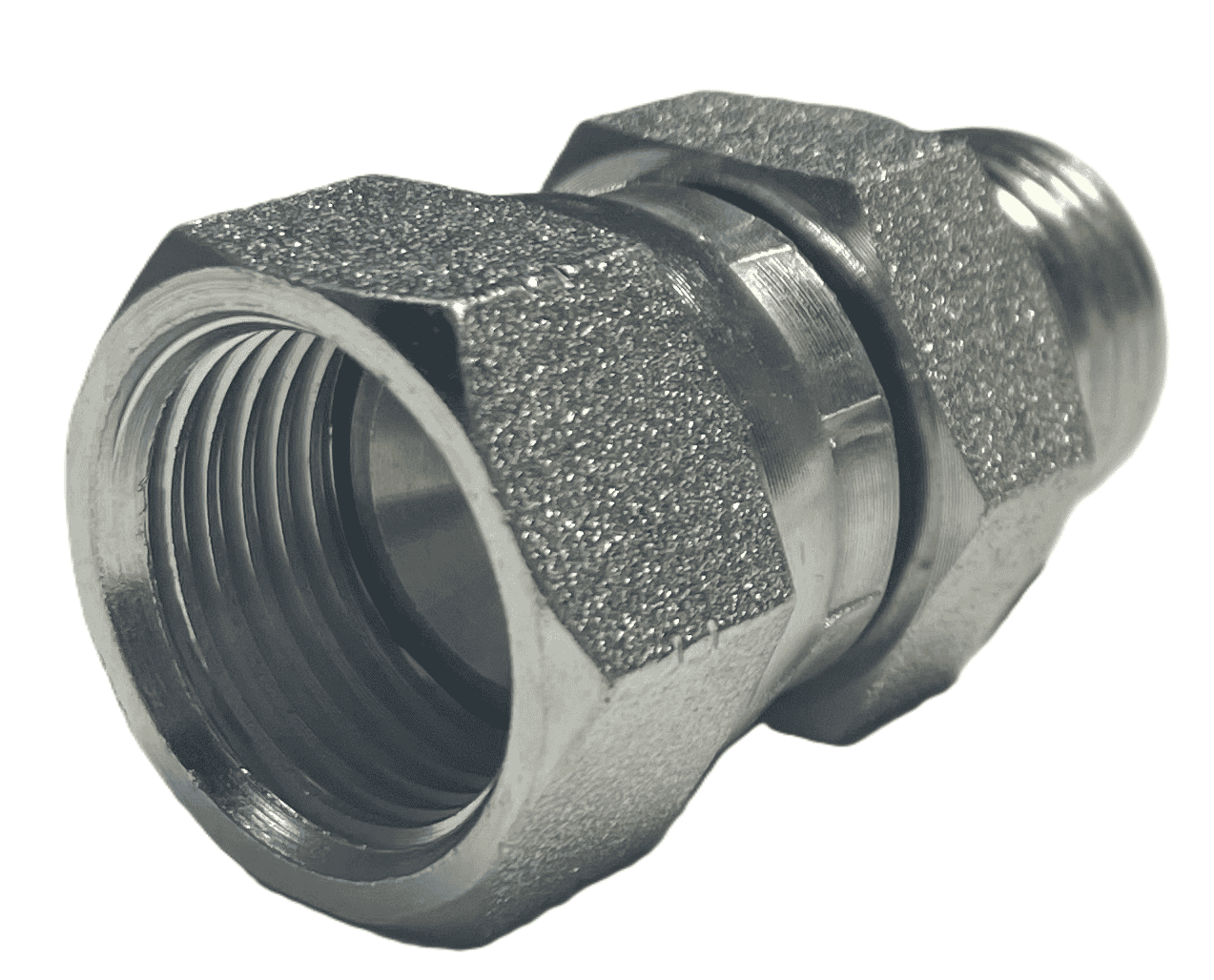 Adapter 1/4" BSP hane 60º - JIC 9/16" UNF hona med svivel