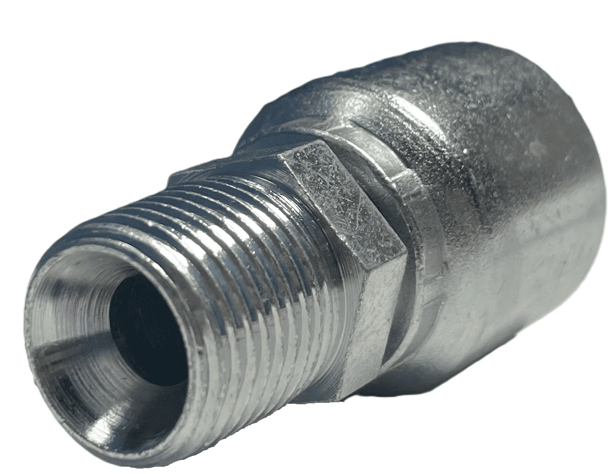 3/8" BSPT presskoppling med utvändig gänga för 1/4" (DN06) slang - inkl. presshylsa