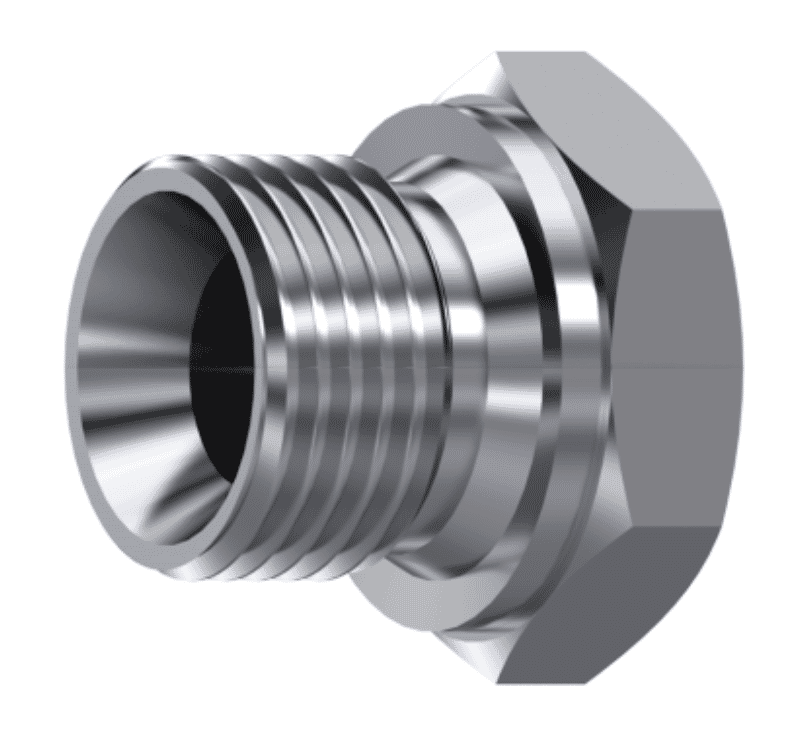 Rostfri inskruvningsadapter 1"1/4 - 1" BSP hane-hona