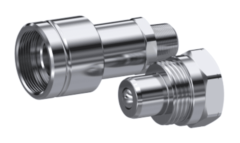 Rostfri kul-skruvsnabbkoppling 3/8" NPT 700 bar BG-mått 2 hona