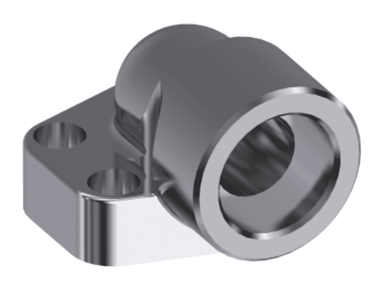 1/2" rostfri SAE 90° svetsfläns hona | Ø 21,6 mm | 6000 PSI