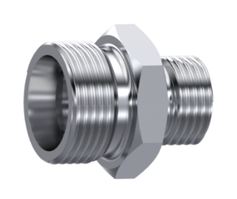 Rostfria adaptrar metrisk (L-S) (24º) hane-hane