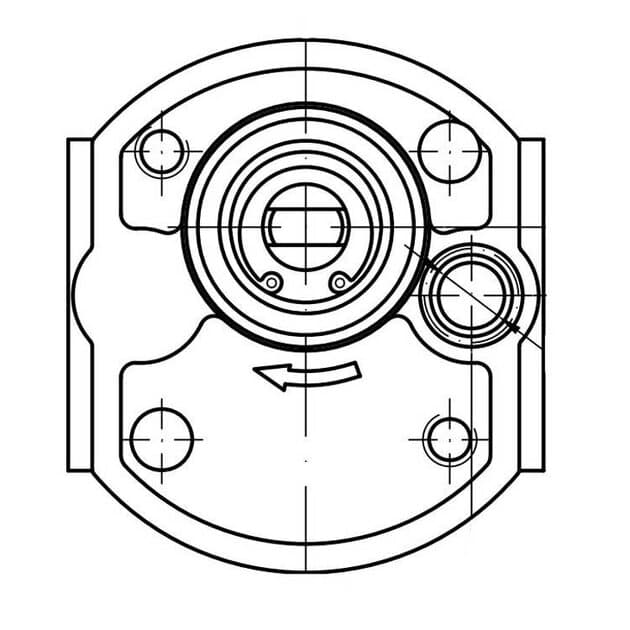 Styrkant 32mm axel 8mm platt (mini-hydraulaggregat)