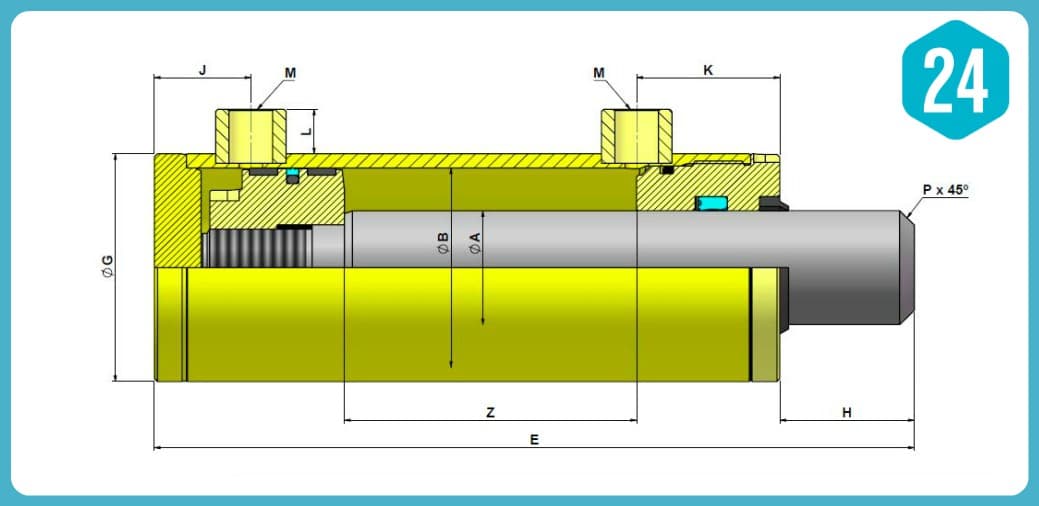 Dubbelverkande cylinder 100x50x700 utan fästen – bild 2