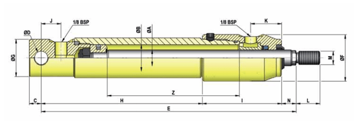 Dubbelverkande mikrocylinder med fästen 20x12x25 – bild 3