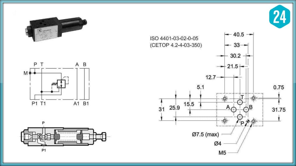 NG6 Tryckreduceringsventil P-port 3-35 bar – bild 2