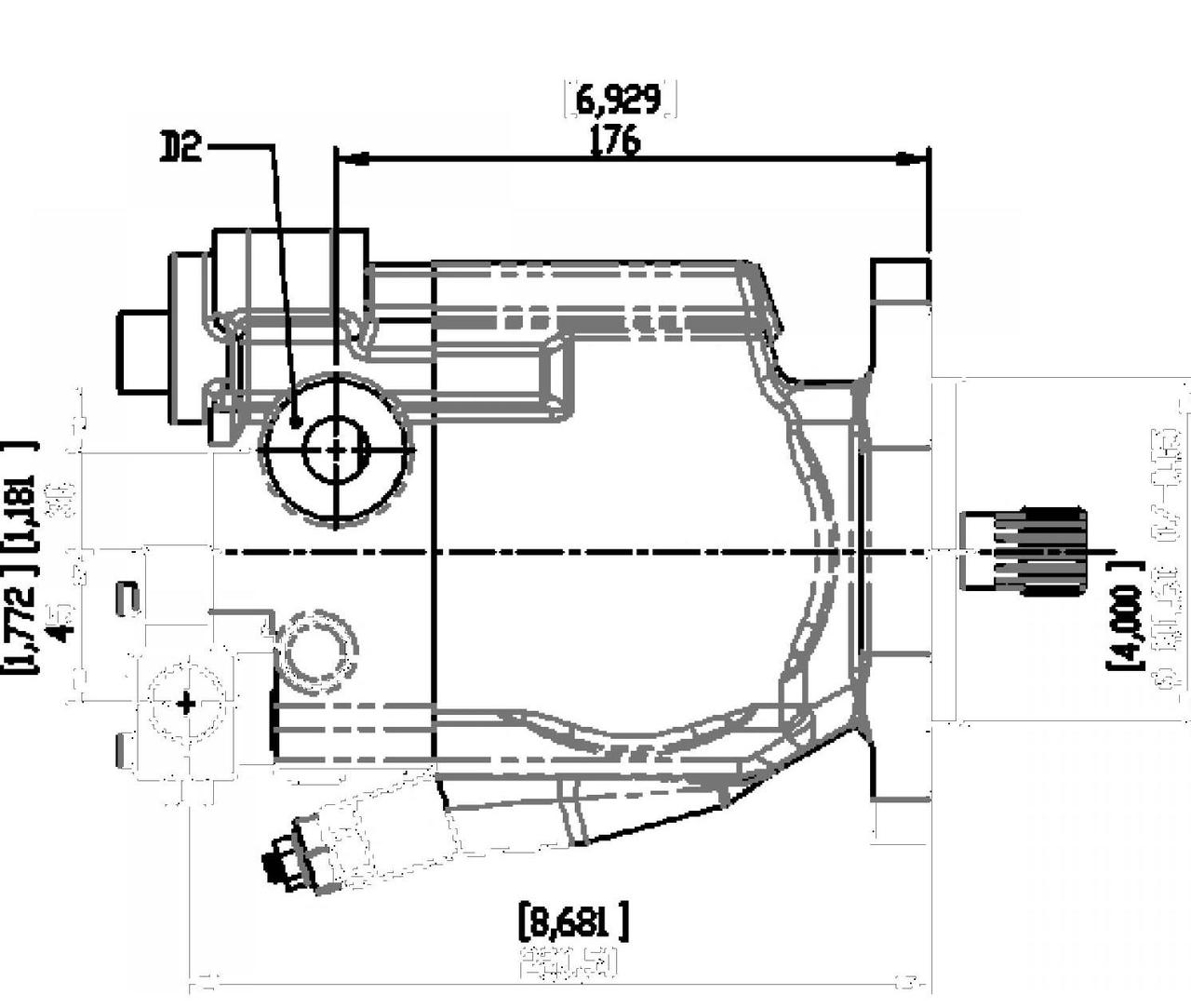 Axialkolvpump för sluten krets 3/4 BSP 400 bar 50cc Servo – bild 2