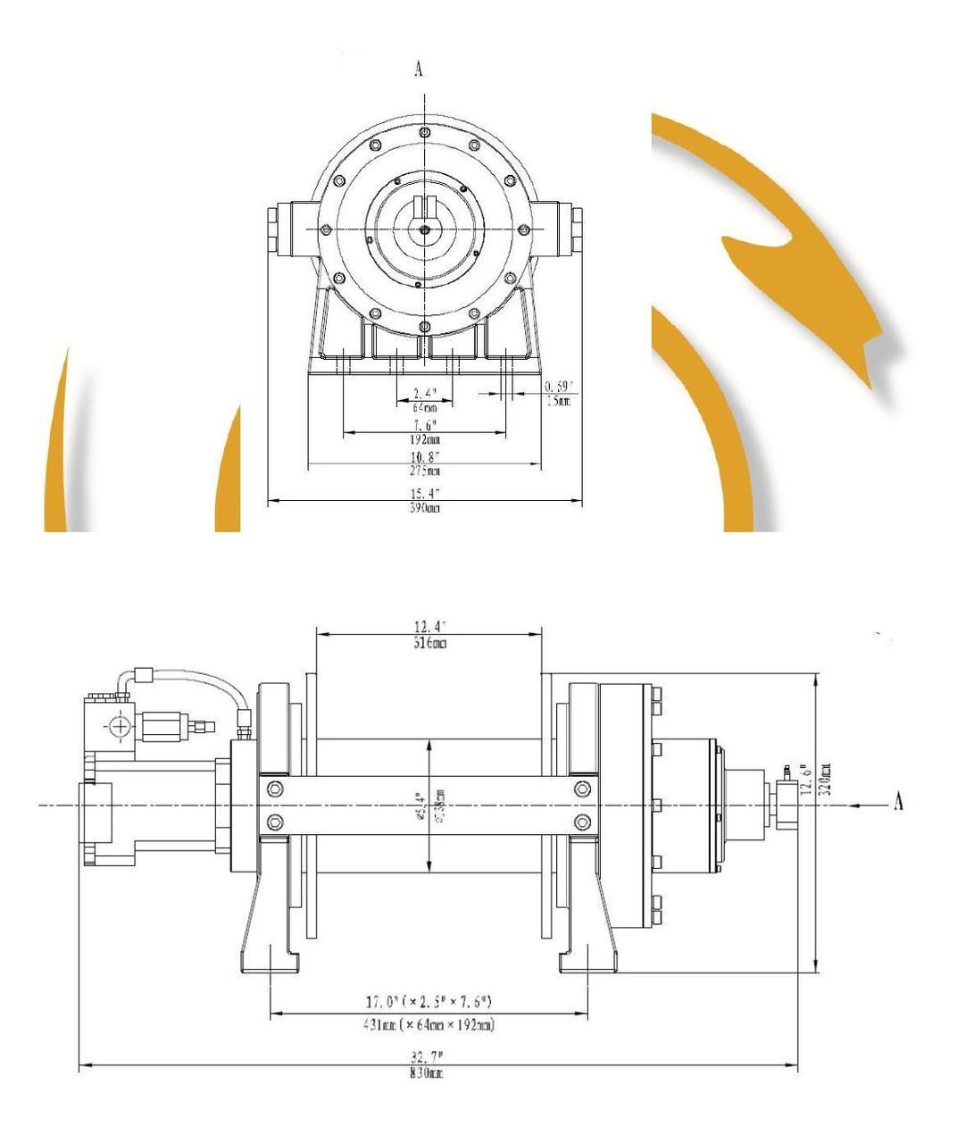 Hydraulisk dragvinsch 9072kg – bild 2