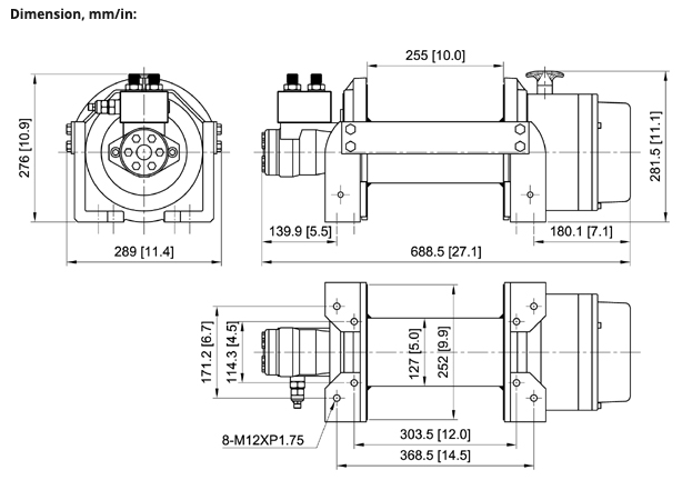 Hydraulisk dragvinsch ComeUp HV 15 6800kg – bild 2