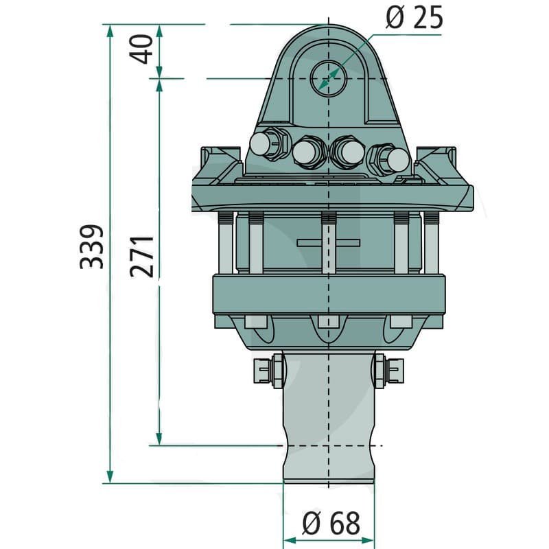 Rotator 4,5 ton med Ø68 mm axel – bild 2