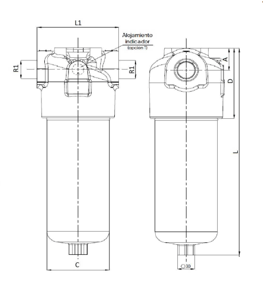 Hydraultryckfilter 1''1/4 BSP 10µ, 250 L/min – bild 2