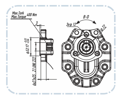 PTO Kugghjulspump med stålhus grupp 35 UNI serie pump 90cc – bild 3