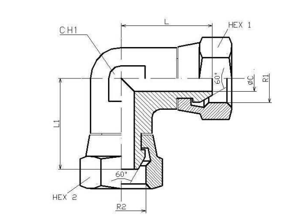 Rostfri vinkelkoppling justerbar 90º 3/8" BSP med svivel – bild 2