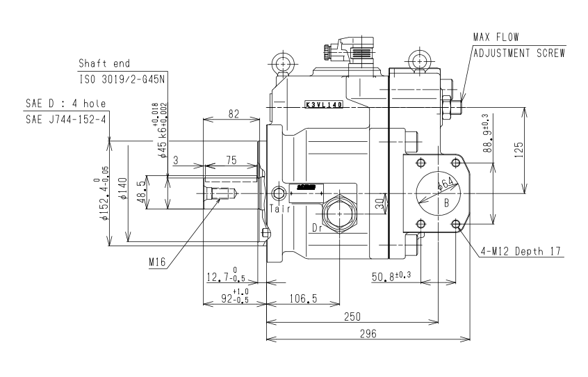 K3VL Kawasaki axialkolvpump 140cc – bild 7