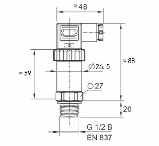 Trycksensor 0-600 bar 1/4" BSP – bild 2