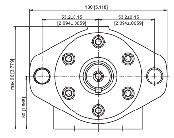 PK50C 50cc hydraulmotor 25mm axel – bild 3