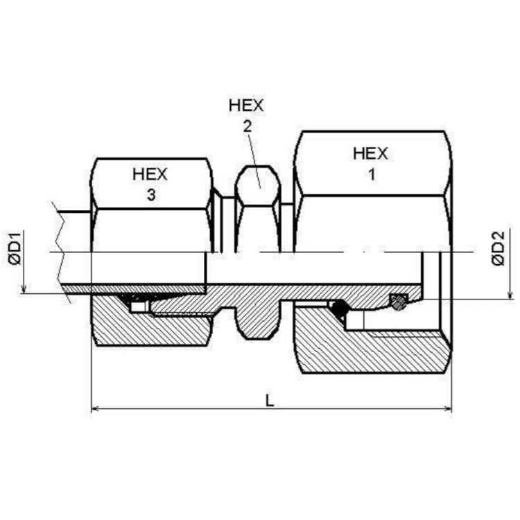 Adapter 8L - 15L hane-hona med svivelmutter – bild 2