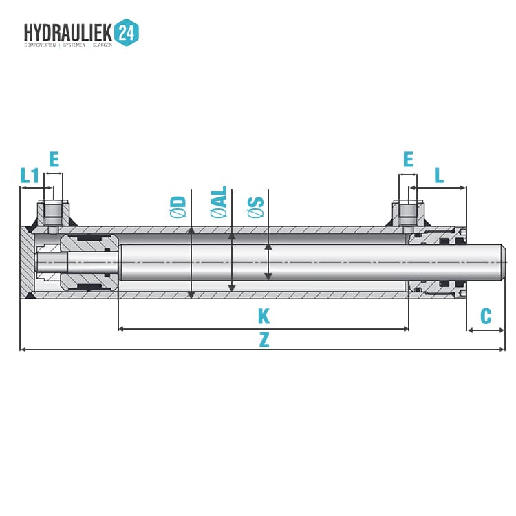 Dubbelverkande cylinder 70x35x200 utan fästen – bild 2