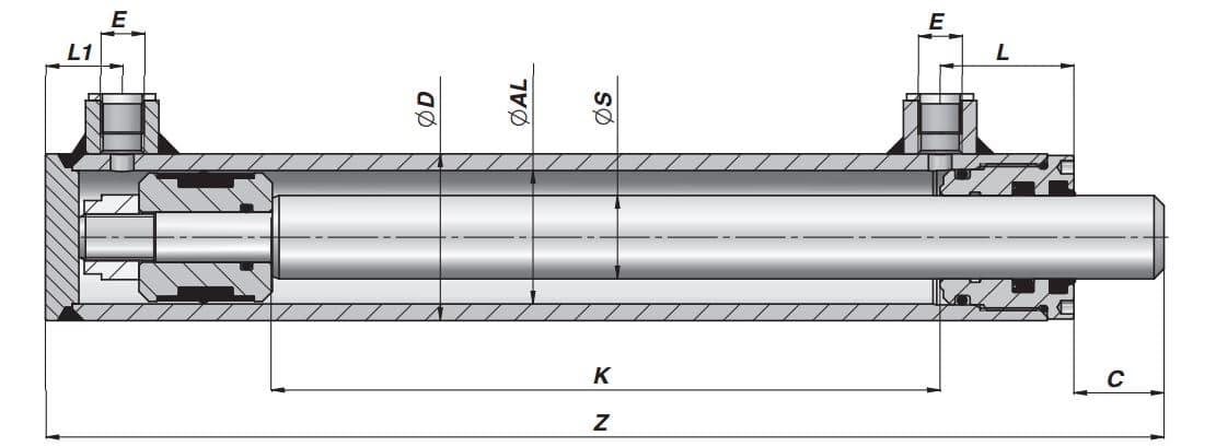 Dubbelverkande cylinder 60x40x350 utan fästen – bild 2