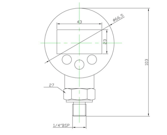 Digital manometer 0-600 bar 1/4" BSP – bild 2