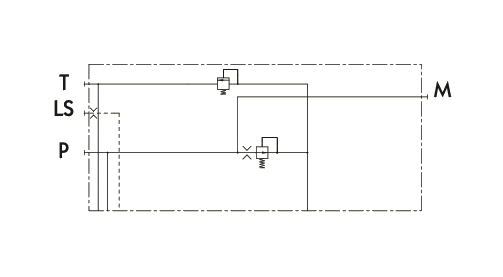 Mittinloppssektion variabel pump 150 l/min - 1" inkl. pilotmatning till aktuator för elektrisk styrning – bild 2