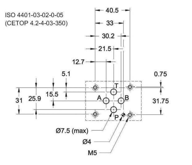 NG6 48 VDC Cetop Elektrisk 4/3 riktningsventil H-mittläge 350 bar – bild 3