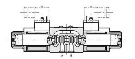 NG6 230 VAC Cetop Elektrisk 4/3 riktningsventil BPT Ansluten A Stängd 350 bar – bild 3