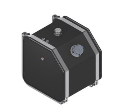 Hydraultank avfasad kant 180 liter med sidmontering och internt filter