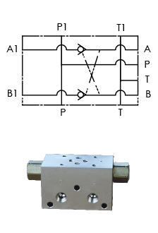 A05 mellanblock för hydraulaggregat NG6-ventil med styrd backventil – bild 2