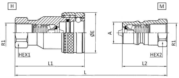 ISO-B snabbkoppling 3/4" BSP hona, BG-mått 4 – bild 2