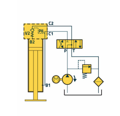 Hydrauliskt stödben 1950kg - 400mm slag – bild 3